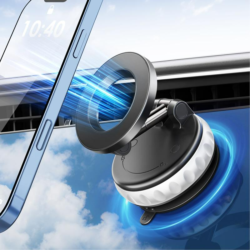2025 Upgrade Magnetic Car Phone Holder, 360° Vacuum Phone Holder, Suction Phone Mount with One-Step Lock, Retractable, Compact & Stable Design, Car Accessories