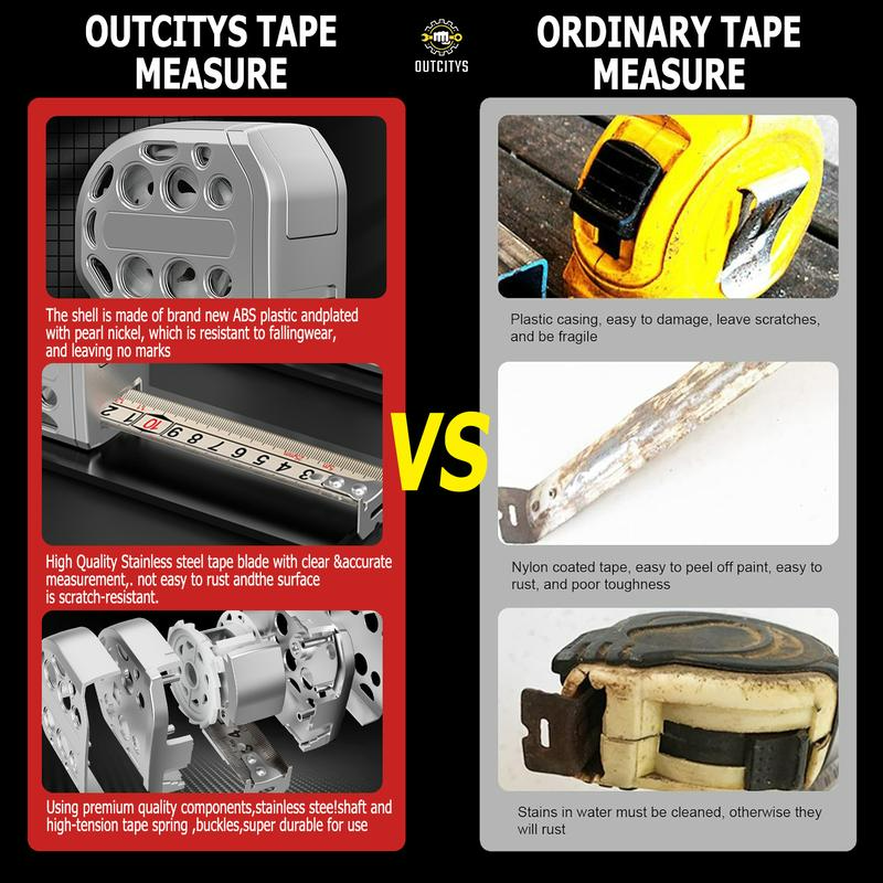 25FT/16FT Retractable Tape Measure Stainless Steel Measuring Tape With Double sided Scale Waterproof Portable AutoLock Ruler With Magnetic engineer