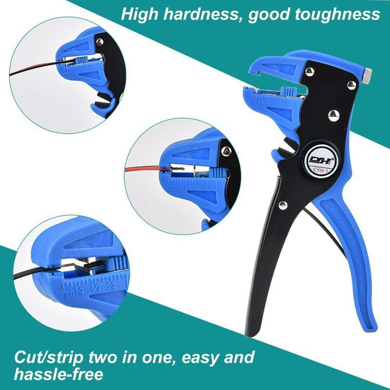 2 in 1 Automatic Wire Stripper Cutter Wire Stripping Tool And Multi-Function Hand Tool Wire Striper Self Adjusting Crimper Cable Cutter Pliers