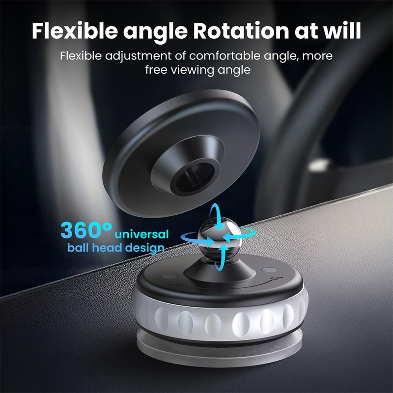 360° Vacuum Magnetic Car Phone Holder, Adjustable Suction Cup Phone Mount for Car/Gym/Mirror/Smooth Surface, Compatible with iPhone Android