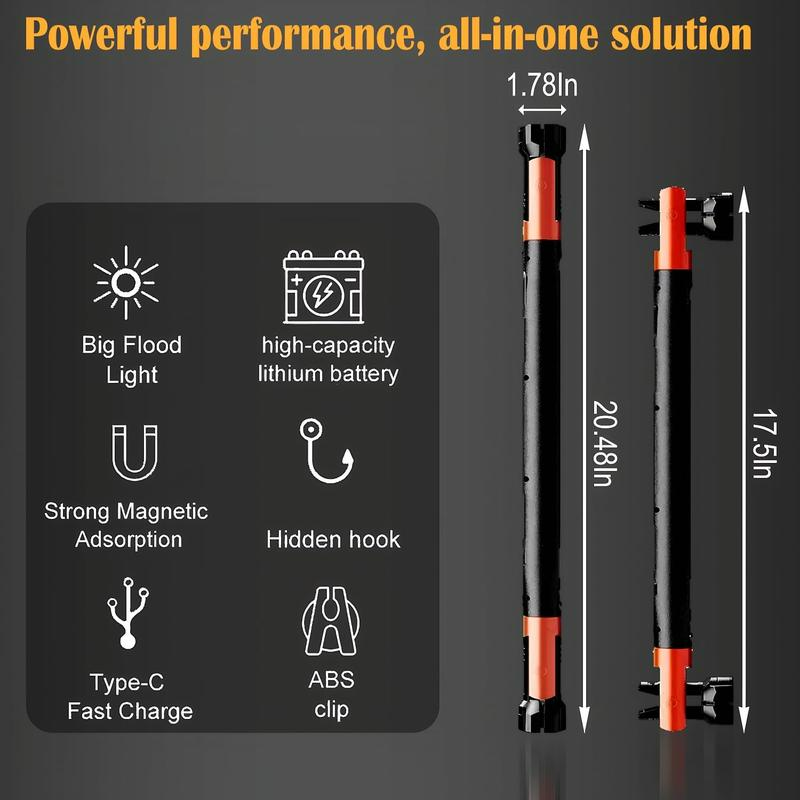 3000 LM Rechargeable Underhood Work Flashlight With A Magnetic Base And Hook, 360° Rotatable Body, Suitable For Car Repair, Garages, Construction Sites, Power Outages, And Emergencies. Waterproof And Durable Led Light.