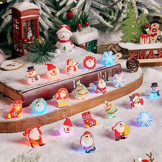 50Pcs LED Christmas Rings,Christmas Party Favors Glitter Finger Rings, Kids Rings Glow In The Dark Party Supplies, Christmas Stocking Stuffers, Christmas Gifts, Christmas Party Toys Rings,Perfect fo rChristmas