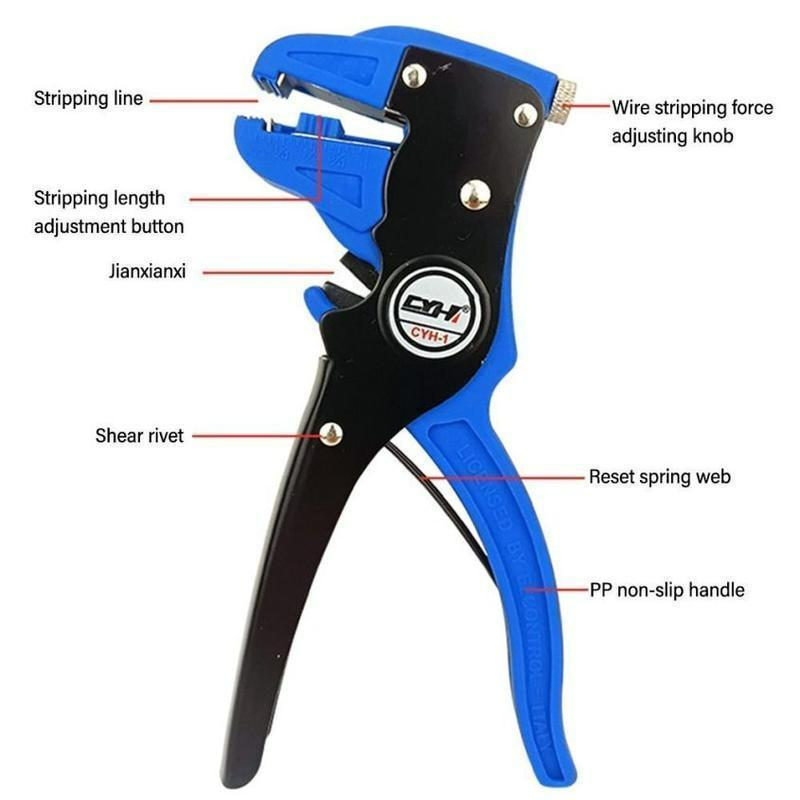 2 in 1 Automatic Wire Stripper Cutter Wire Stripping Tool And Multi-Function Hand Tool Wire Striper Self Adjusting Crimper Cable Cutter Pliers
