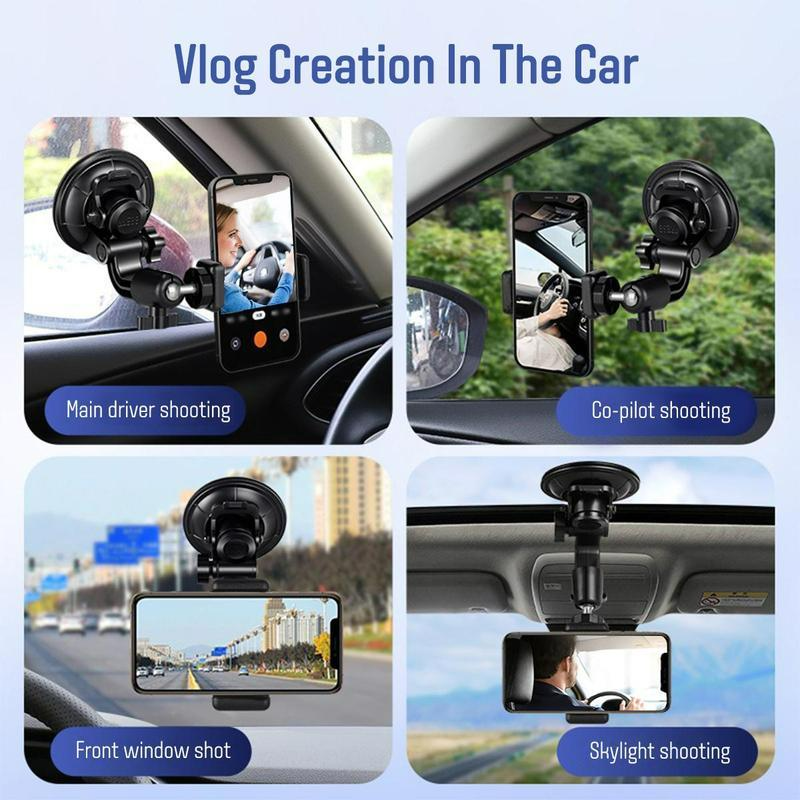 360 Degree Rotatable Car Phone Holder with Suction Cup,Car Phone Holder Mount for Windshield Side Window Sunroof,Dual-Ball-Head Car Navigation Bracket