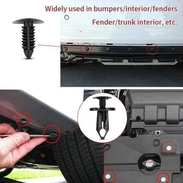 100 pcs Car Clip Retainer Auto Fasteners Push Trim Bumper Retainer Clips Plastic Clips Bumper Kit Remover Push Pin Rivet Screwdriver Car tool