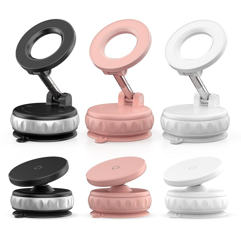 2025 Upgrade Magnetic Car Phone Holder, 360° Vacuum Phone Holder, Suction Phone Mount with One-Step Lock, Retractable, Compact & Stable Design, Car Accessories