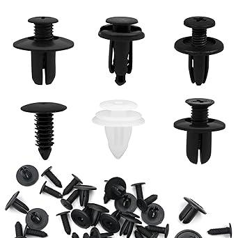 100 pcs Car Clip Retainer Auto Fasteners Push Trim Bumper Retainer Clips Plastic Clips Bumper Kit Remover Push Pin Rivet Screwdriver Car tool