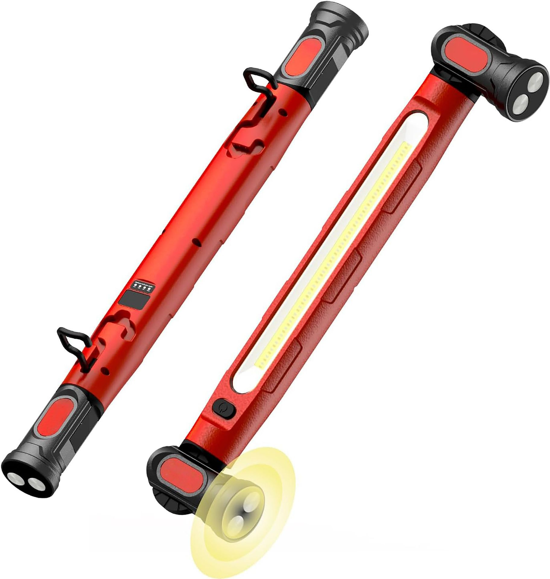 2026 NEW Under Hood Work Light Bar, 3000LM LED Magnetic Light Bar with Hooks, 5200mAh Cordless Rechargeable Hood Light for Mechanic/Car Repairing/Garage