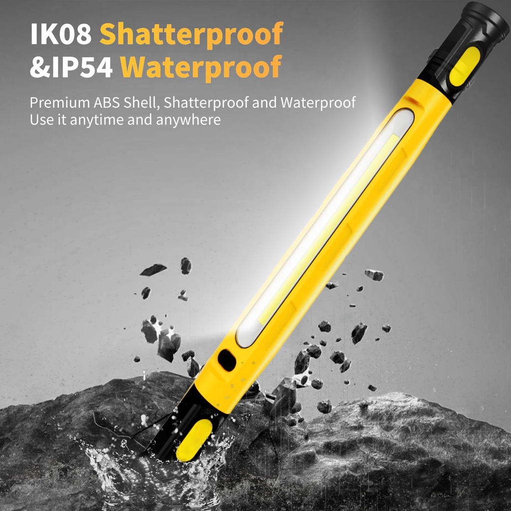 2026 NEW Under Hood Work Light Bar, 3000LM LED Magnetic Light Bar with Hooks, 5200mAh Cordless Rechargeable Hood Light for Mechanic/Car Repairing/Garage